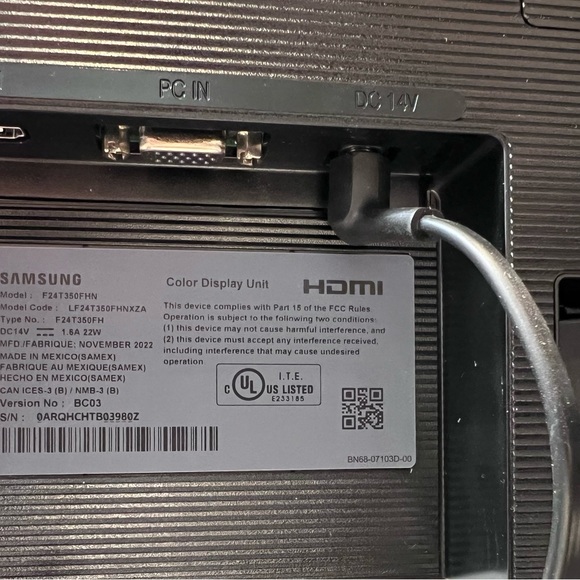 Samsung - T350 Series 24" IPS LED FHD, FreeSync (HDMI, VGA) - Dark Blue Gray - Picture 5 of 5